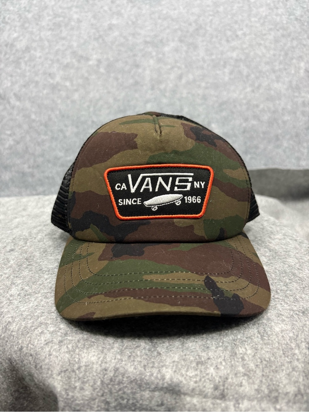 Vans Since 1966 Camo Mesh Trucker Snapback Hat OS